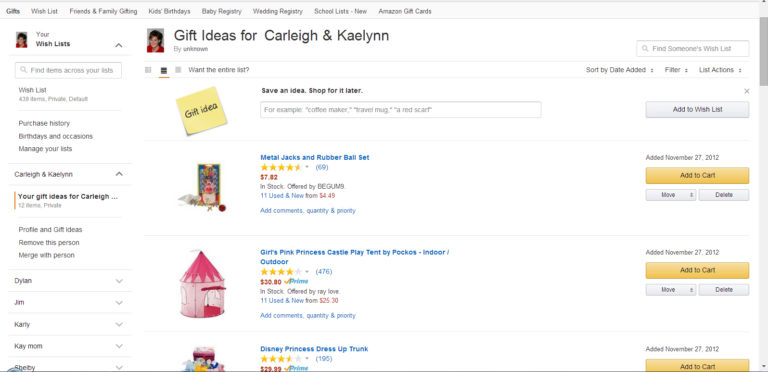 Gift to list card wish add amazon Amazon Wish