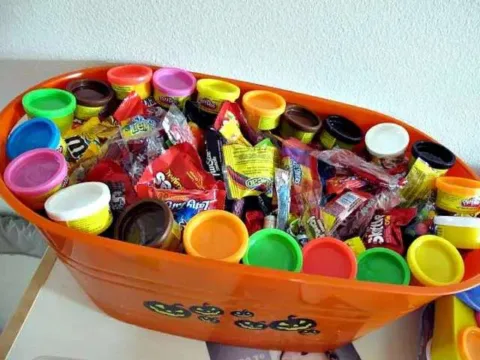 Non-traditional Halloween candy and Halloween gifts for kids. 